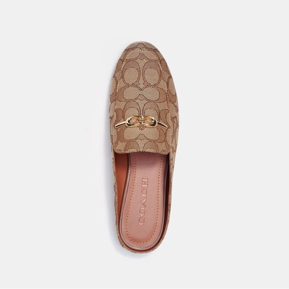 Coach Shoes - COACH Sienna Signature Logo Print Slide Mule Women's Size 7.5 Shoe Khaki Saddle